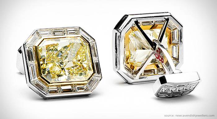 LFLLFLLFL Diamante di Modo Gemelli Squisiti Ottagonali Gemelli Creativo Copre La Decorazione con Confezione Regalo di Lusso
