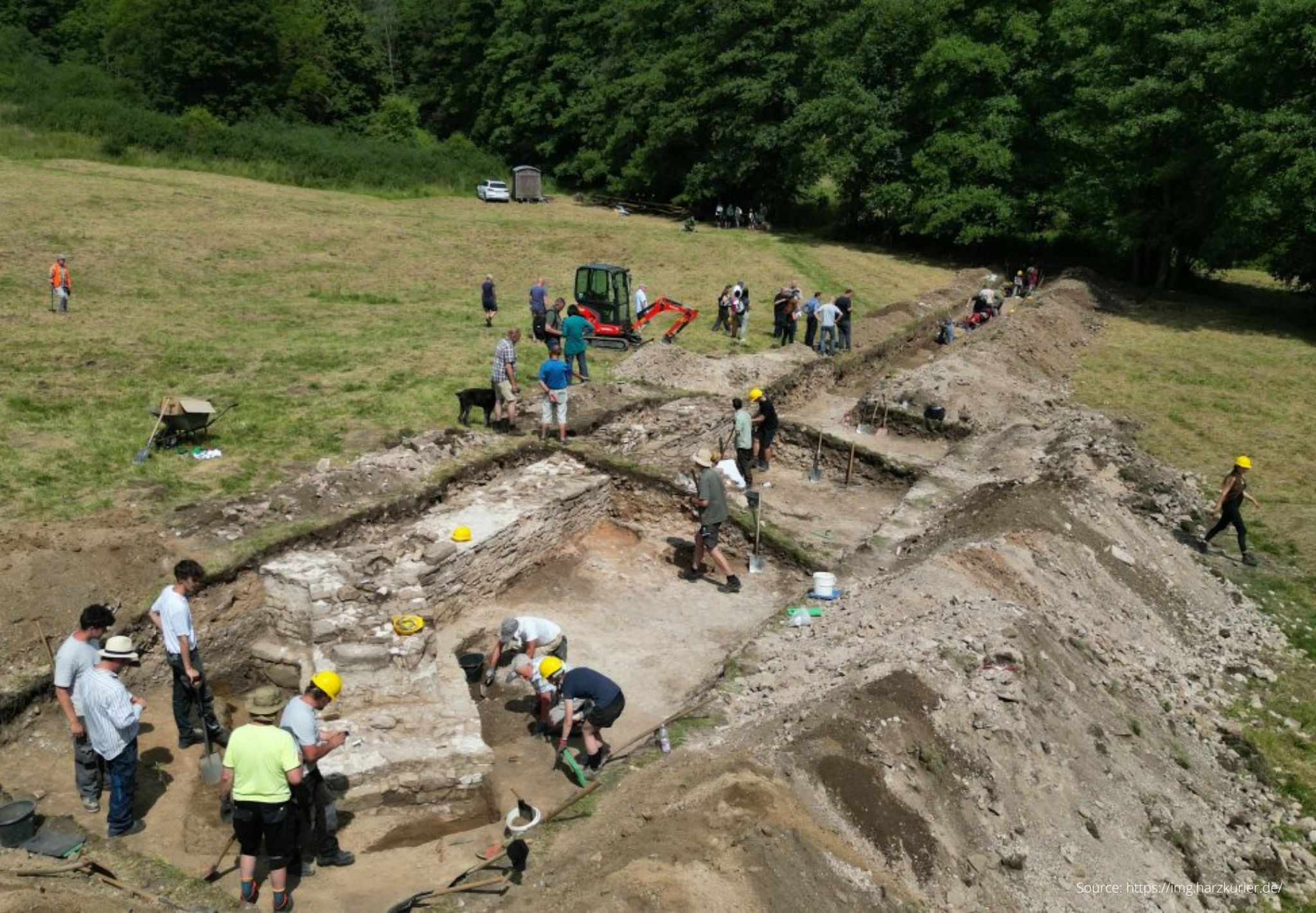 archaeologists are excavating the ruins of the medieval monastery.